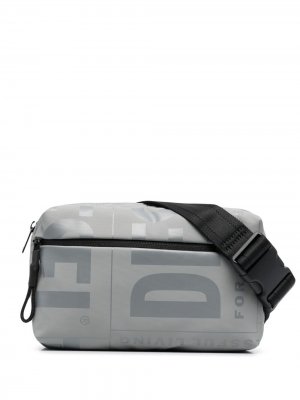 Поясная сумка с логотипом Diesel. Цвет: серый