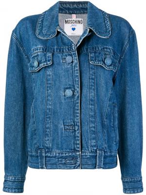 Джинсовая куртка с круглым воротником Moschino Pre-Owned. Цвет: синий