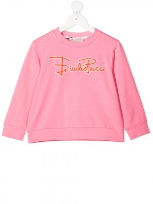 Толстовка с логотипом Emilio Pucci Junior. Цвет: розовый