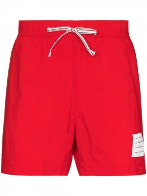 Плавки-шорты с полосками 4-Bar Thom Browne. Цвет: красный