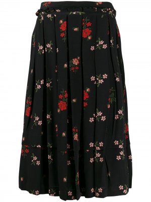 Плиссированная юбка с цветочным принтом Simone Rocha. Цвет: черный