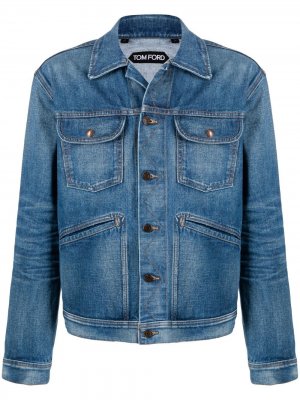 Джинсовая куртка с карманами TOM FORD. Цвет: синий