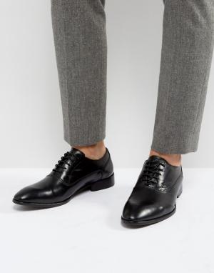 Черные кожаные оксфордские туфли  Holmes Base London. Цвет: черный