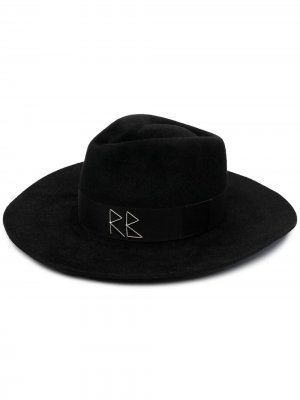 Шляпа-федора с логотипом Ruslan Baginskiy. Цвет: черный