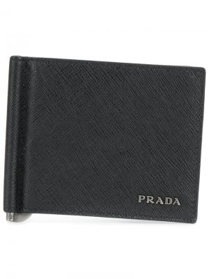 Складной кошелек Prada. Цвет: чёрный