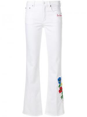 Расклешенные брюки с цветочным декором Sonia Rykiel. Цвет: белый
