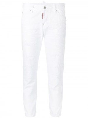 Укороченные джинсы Cool Girl Dsquared2. Цвет: белый