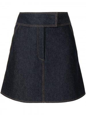 Джинсовая юбка мини Giulia Khaite. Цвет: синий