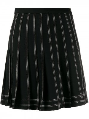 Плиссированная юбка с контрастной строчкой Off-White. Цвет: черный