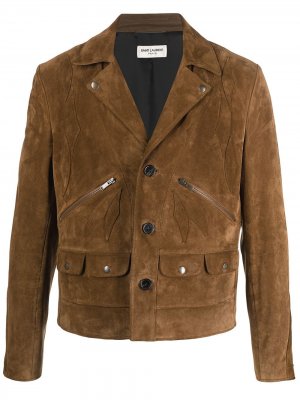 Однобортный пиджак Saint Laurent. Цвет: коричневый