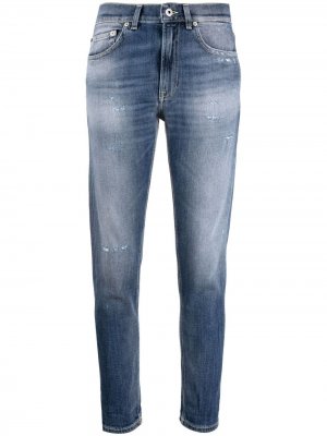 Укороченные джинсы с эффектом потертости Dondup. Цвет: синий