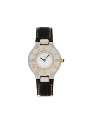 Наручные часы Must 21 pre-owned 31 мм 1993-го года Cartier. Цвет: белый