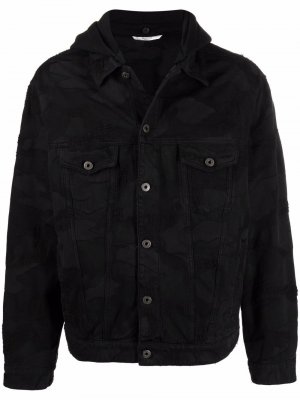 Джинсовая куртка со съемным капюшоном Valentino. Цвет: черный