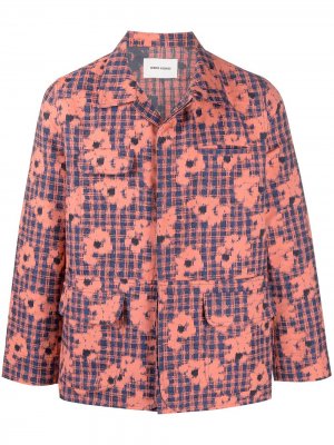 Джинсовая куртка с цветочным принтом HENRIK VIBSKOV. Цвет: оранжевый
