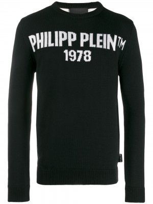 Пуловер с логотипом Philipp Plein. Цвет: черный