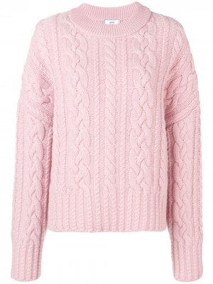 Фактурный свитер оверсайз с круглым вырезом AMI Paris. Цвет: розовый