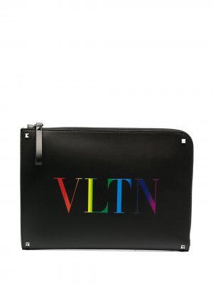 Клатч с логотипом VLTN Valentino Garavani. Цвет: черный