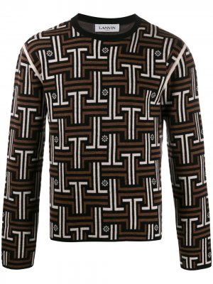 Жаккардовый свитер JL LANVIN. Цвет: коричневый