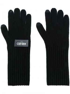 Перчатки с логотипом Kenzo. Цвет: чёрный