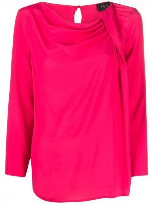 Блузка с длинными рукавами и сборками LIU JO. Цвет: розовый