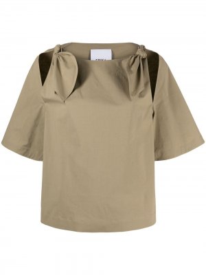 Блузка с вырезами и завязками Erika Cavallini. Цвет: зеленый