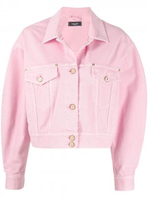 Укороченная джинсовая куртка Versace. Цвет: розовый