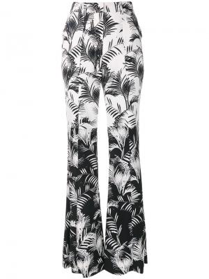 Креповые расклешенные брюки с принтом пальм Sonia Rykiel. Цвет: черный