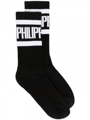 Носки с логотипом Philipp Plein. Цвет: черный