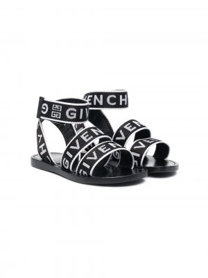 Сандалии на липучках с логотипом Givenchy Kids. Цвет: черный