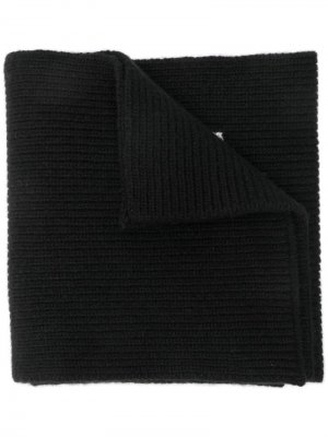 Трикотажный шарф с логотипом Valentino. Цвет: черный