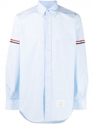 Рубашка с длинными рукавами и полосками RWB Thom Browne. Цвет: синий