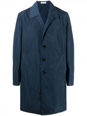 Однобортное пальто с заостренными лацканами Boglioli. Цвет: синий