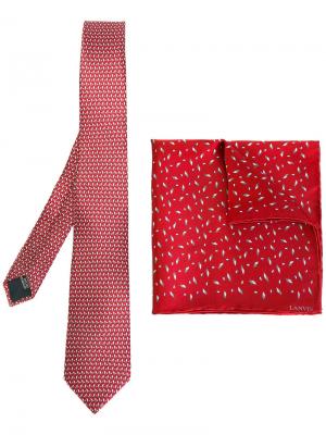 Комплект из галстука и платка паше Lanvin. Цвет: красный