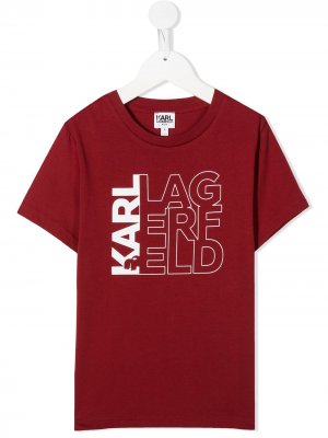 Футболка с логотипом Karl Lagerfeld Kids. Цвет: красный