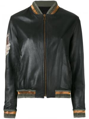 Куртка-бомбер с контрастными панелями Mr & Mrs Italy. Цвет: черный