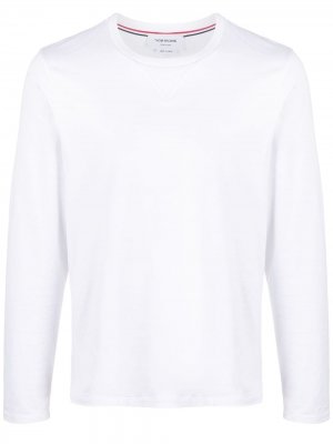 Поплиновая футболка с длинными рукавами Thom Browne. Цвет: белый