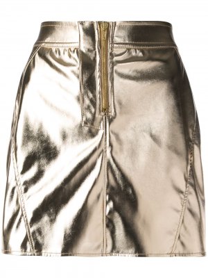 Виниловая юбка мини Fiorucci. Цвет: золотистый