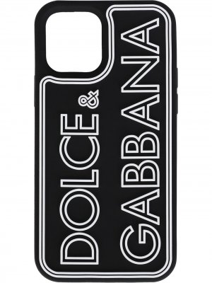 Чехол для iPhone 12 Pro с нашивкой-логотипом Dolce & Gabbana. Цвет: черный