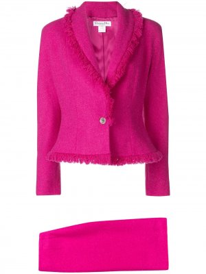 Pre-owned frayed skirt suit Christian Dior. Цвет: розовый