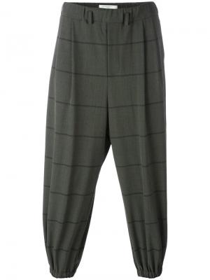 Полосатые брюки с эластичными щиколотками Lucio Vanotti. Цвет: зелёный