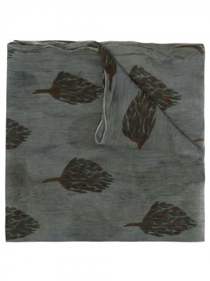 Длинный шарф с цветочным принтом Uma Wang. Цвет: синий