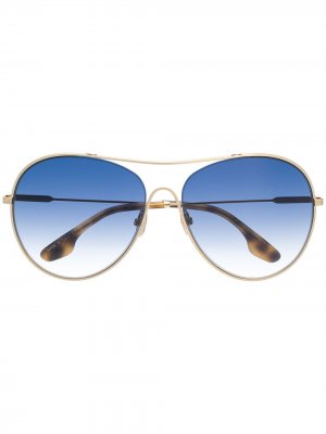 Солнцезащитные очки в массивной оправе Victoria Beckham. Цвет: золотистый