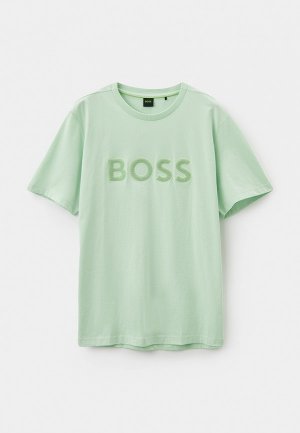 Футболка Boss. Цвет: зеленый