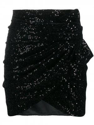 Мини-юбка с пайетками Saint Laurent. Цвет: черный