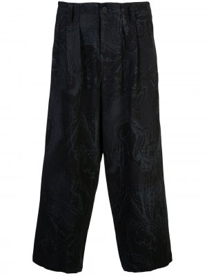 Укороченные брюки свободного кроя Yohji Yamamoto. Цвет: черный