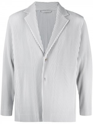 Вельветовый пиджак с заостренными лацканами Homme Plissé Issey Miyake. Цвет: серый