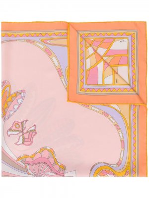 Шарф с абстрактным принтом Emilio Pucci. Цвет: розовый