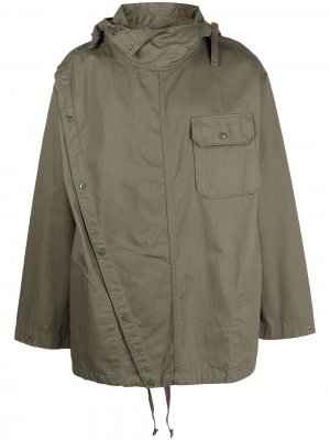 Куртка Sonor асимметричного кроя с капюшоном Engineered Garments. Цвет: зеленый