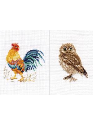 Наборы для вышивания Милые птички (комплект  из двух наборов) Алиса. Цвет: желтый, серый, синий