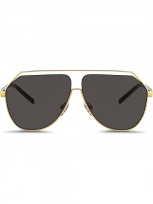 Солнцезащитные очки в шестиугольной оправе Dolce & Gabbana Eyewear. Цвет: черный
